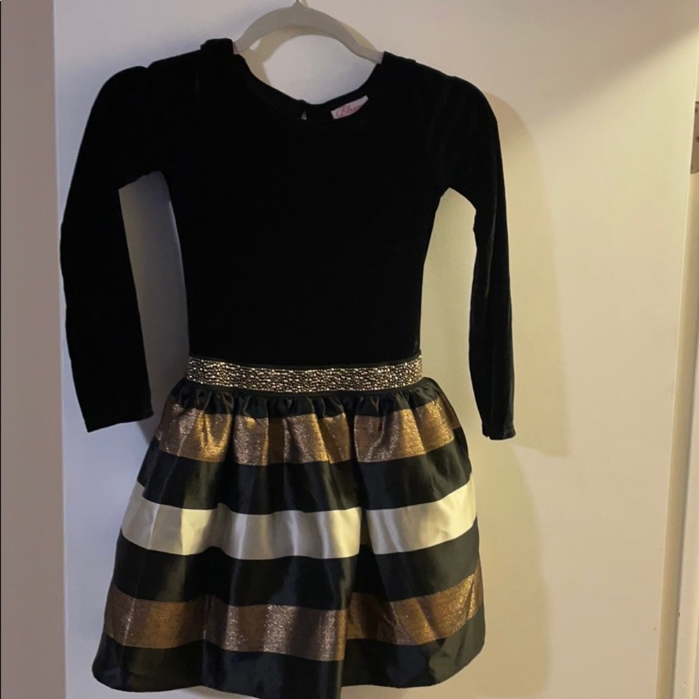 Girl's Black & Gold Dress